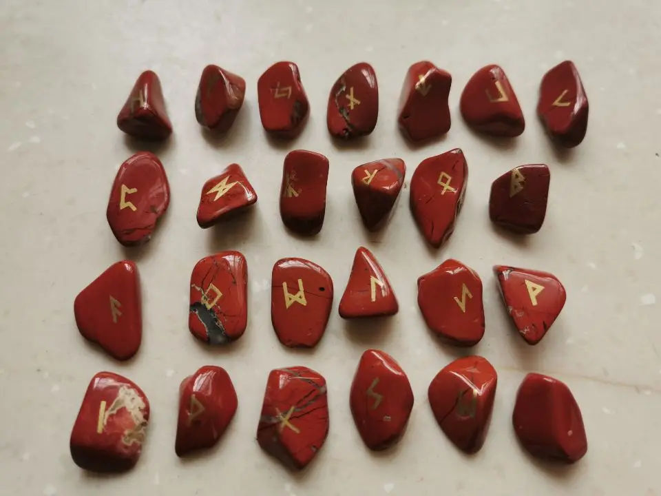 Натуральный Руна камни комплект ювелирных изделий полированный гравированный