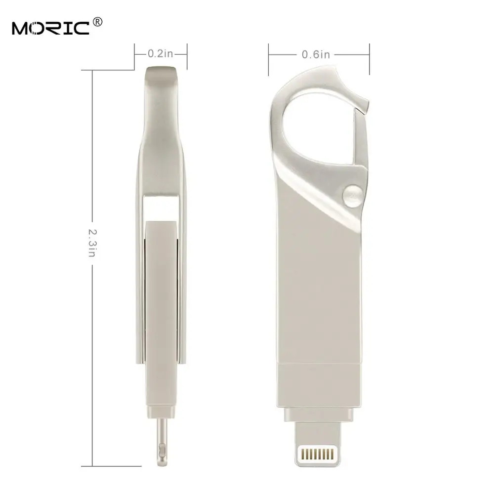 USB флеш накопитель Crazy hot 2 в 1 OTG для iphone 32 ГБ 8 16 металлический pedrive 64 128