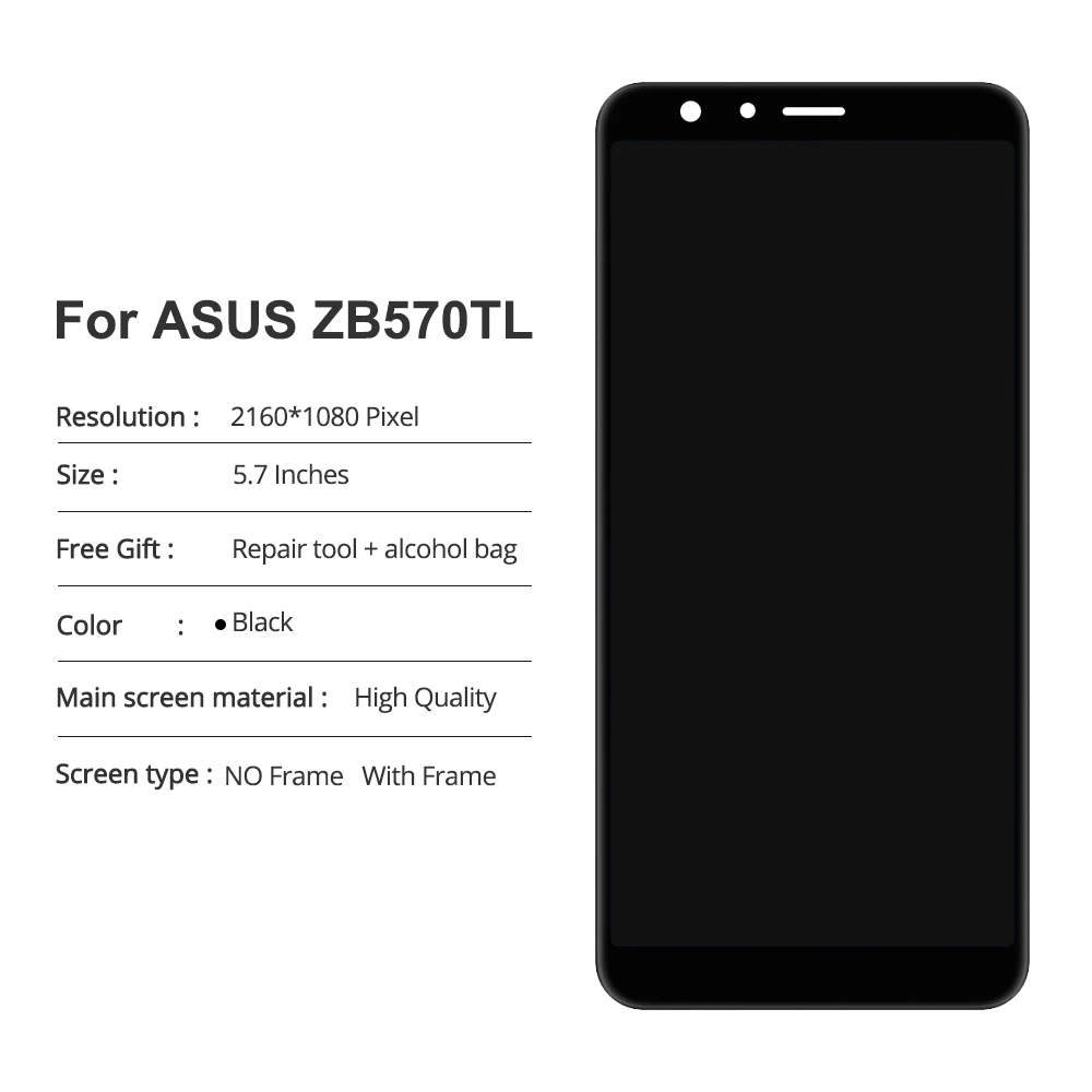 Сенсорный ЖК экран 5 7 дюйма дигитайзер с рамкой для Asus Zenfone Max Plus M1 ZB570TL X018DC|Экраны