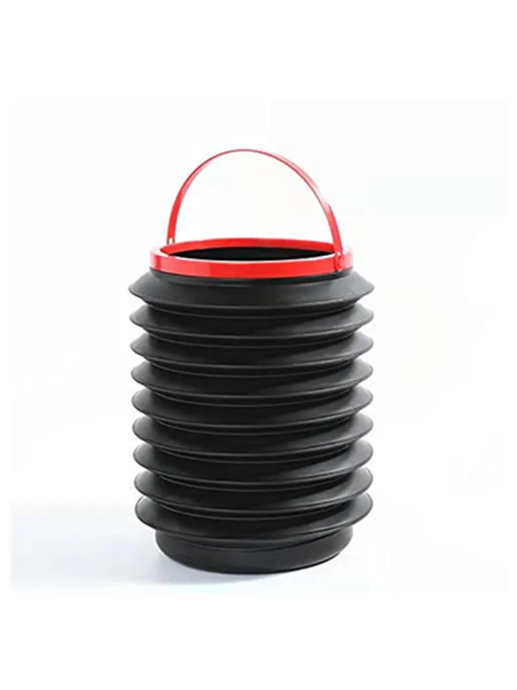 

Foldable portable car trash can with lid, trash bag can be hung in the car trash can