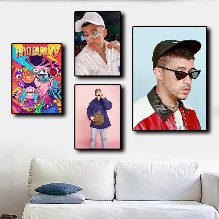 Портрет известного музыкального художника звезда плохой Кролик картина плакаты