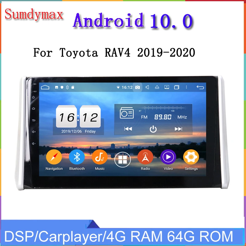 

Автомобильный мультимедийный плеер 9 дюймов 4 + 128G android10 для toyota RAV4 2019 2020 gps-навигация автомобильное радио аудио стерео DSP головное устройство