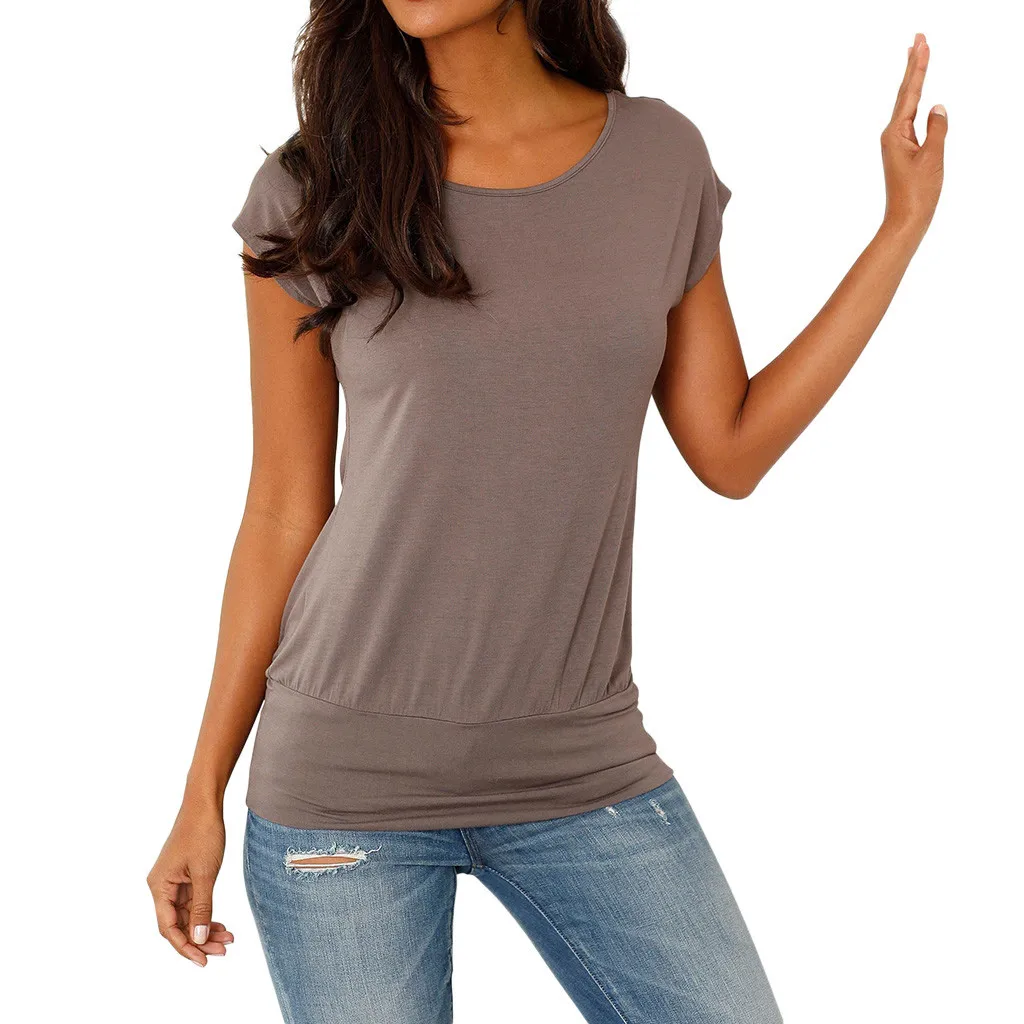 Женская футболка с круглым вырезом Однотонная женская облегающая сетчатый топ