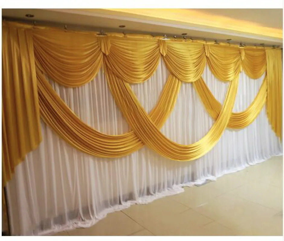 

Romantic Wedding backdrops with Swags elegant backdrop curtain wedding props party decoration