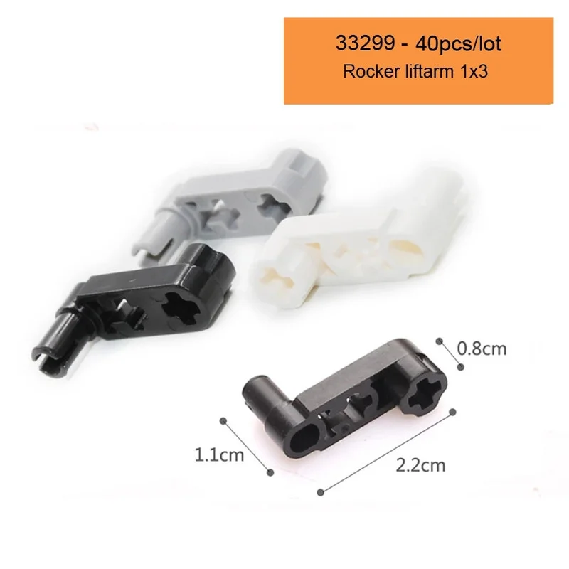 

Parts 33299 Rocker Liftarm 1x3 Building Block MOC Part Connector Accessories Assembly Educational Toys 40 pcs/lot