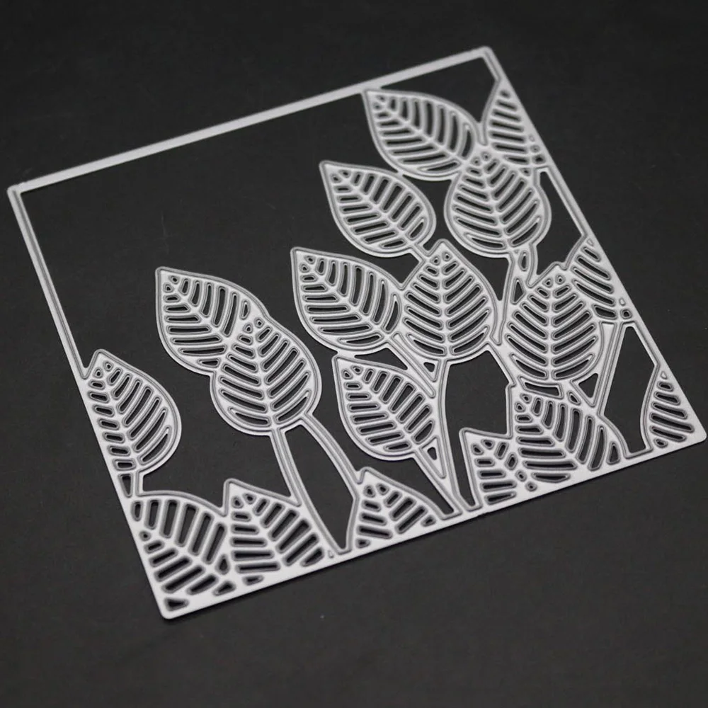 Металлические Вырубные штампы с зелеными листьями рождественские фотообои