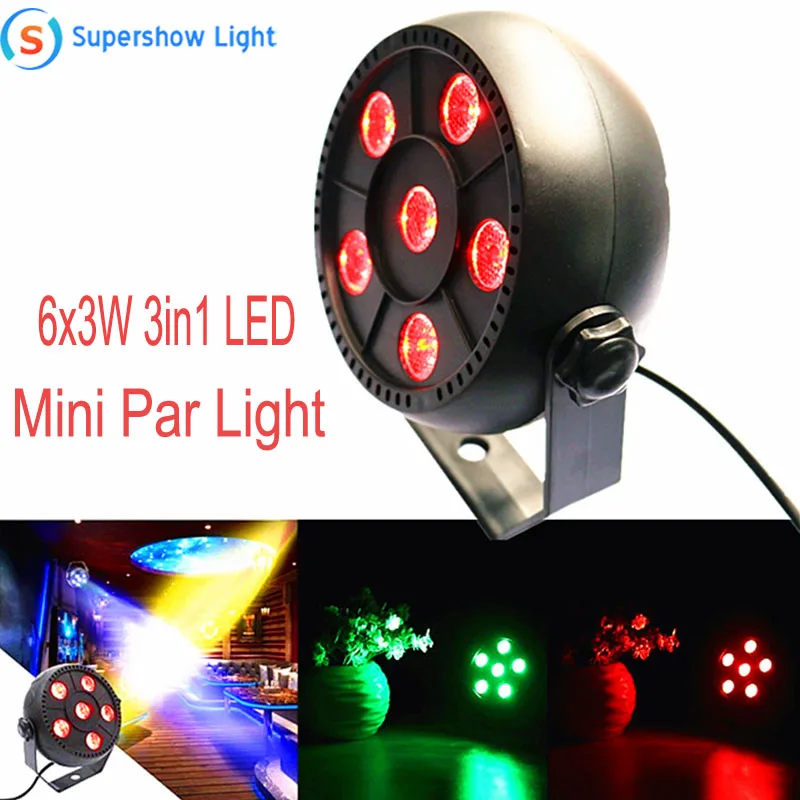 DJ диско 6x3 Вт RGB контройлер с 3In1 Мини светодиодный плоский Par прожектор 6 шт.