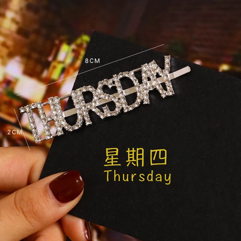 1 шт. заколки для волос с надписью на светящей неделе | Украшения и аксессуары