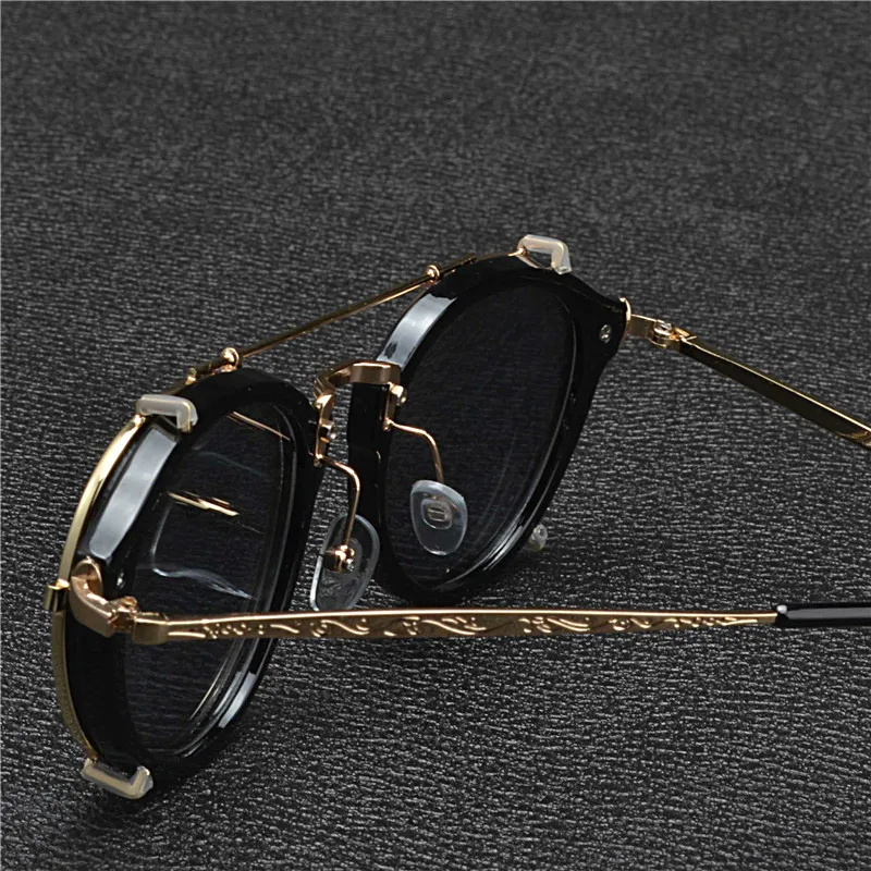 Мужские солнцезащитные очки MINCL круглые зеркальные с клипсой для близорукости 2018