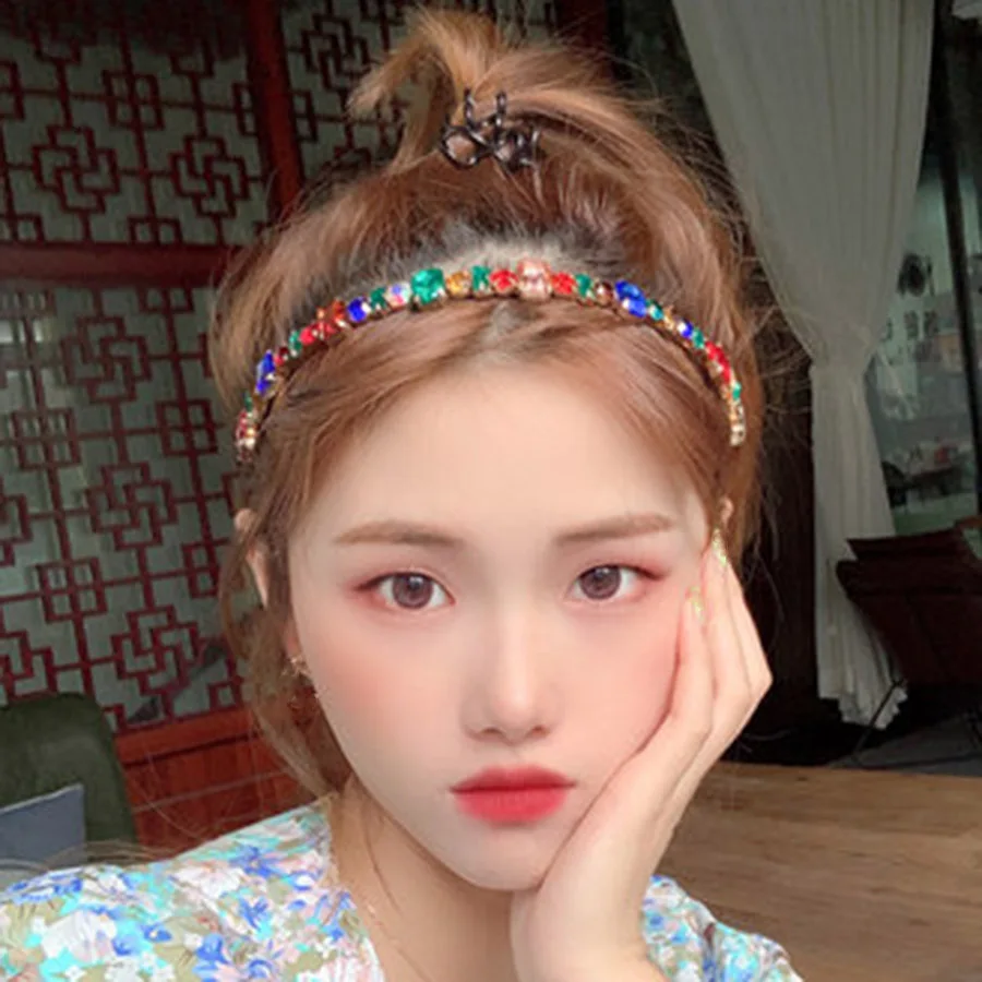 Haimeikang модные стразы повязка на голову для женщин элегантные барокко ободок