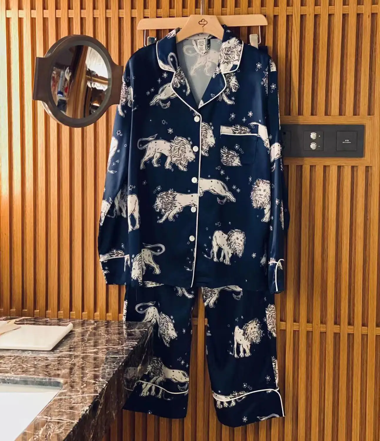 

Silk Satin Pijama Woman 2 Pieces Long Sleeve Sleepwear Women's Soft Pyjamas Home Wear Suit PJS Secret Pajama Gift With Logo