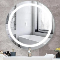 wall mounted bathroom vanity mirror 20w 6400k led luminous bathroom mirror round anti fog touch adjustment bathroom mirror hwc