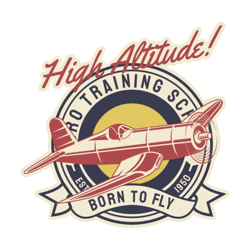 

Interesting High Altitude BORN TO FLY Vintage Airplan&Car Sticker PVC Decal Car Window Bumper StickerCover Scratches