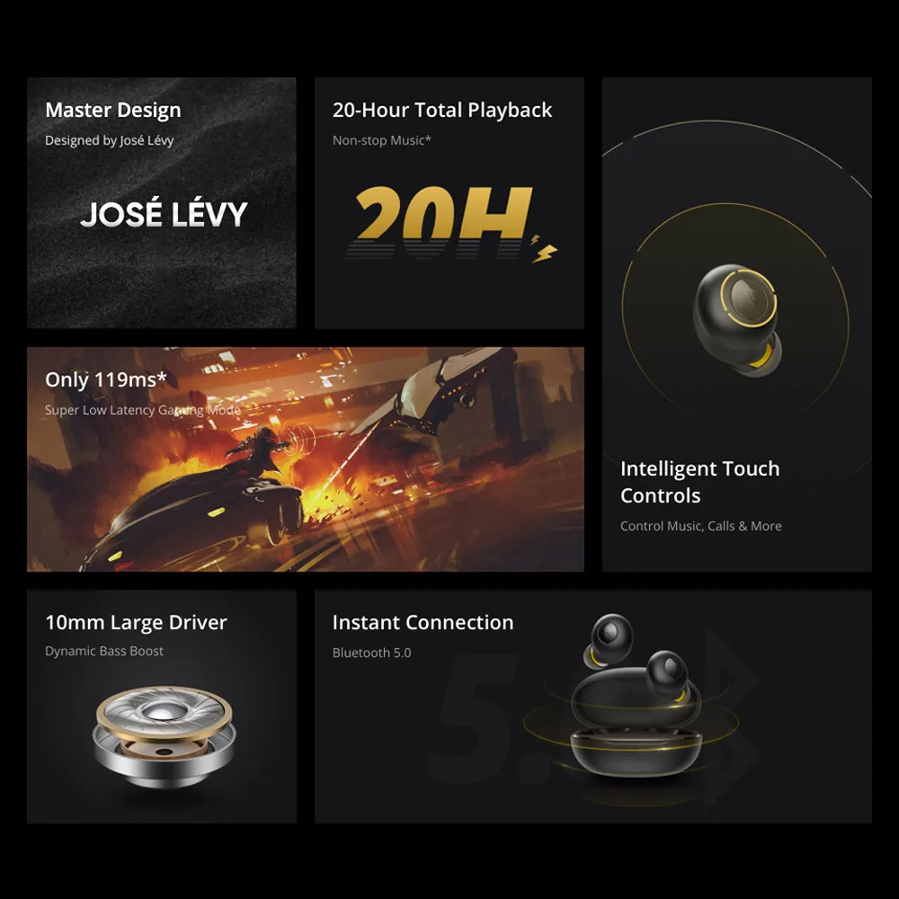 realme buds q tws ture wireless bluetooth earphones smart touch control waterproof headsets ultra light 3 6g earbuds with mic free global shipping