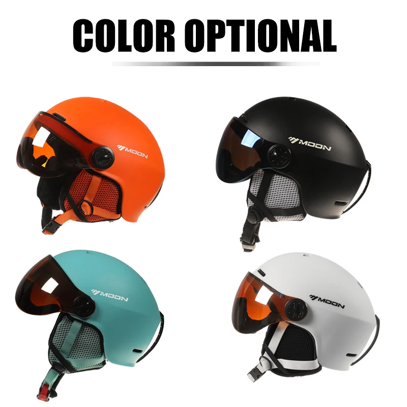 Мун лыжный шлем интегрально формованные PC + EPS Высокое качество очки для спорта на