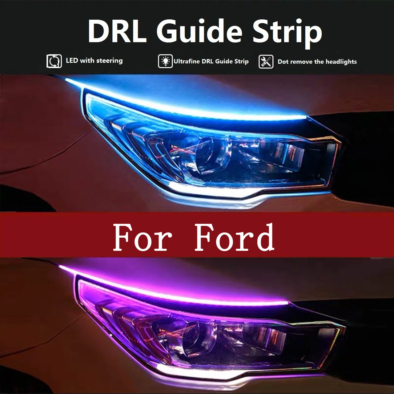 

2pcs 12V Car DRL LED Daytime Running Lights Strip For Opel Astra H G J Insignia Mokka Toyota Avensis Rav4 Ford Focus 2 3 Fiesta