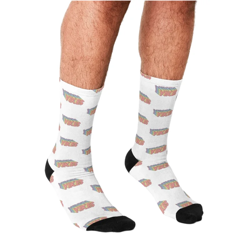 

Забавные мужские носки YIKES с принтом текста названия в стиле хип-хоп мужские счастливые носки милые мужские уличные стильные сумасшедшие но...
