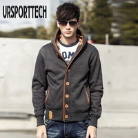 ursporttech quality button mens hoodies 2021new fashion casual long sleeve hoody streetwear hip hop hoodie solid sweatshirts
