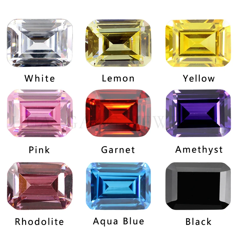 

Cubic Zirconia Stone Multicolor Black Blue Octangle Shape Cut Loose CZ Stones Synthetic Gems Beads For Jewelry 4x6~10x12mm AAAAA