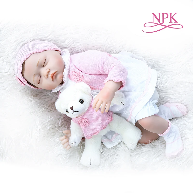 55CM newborn sleeping baby lifelike bebe doll reborn baby handrooted hair soft weighted body adorable doll soft touch