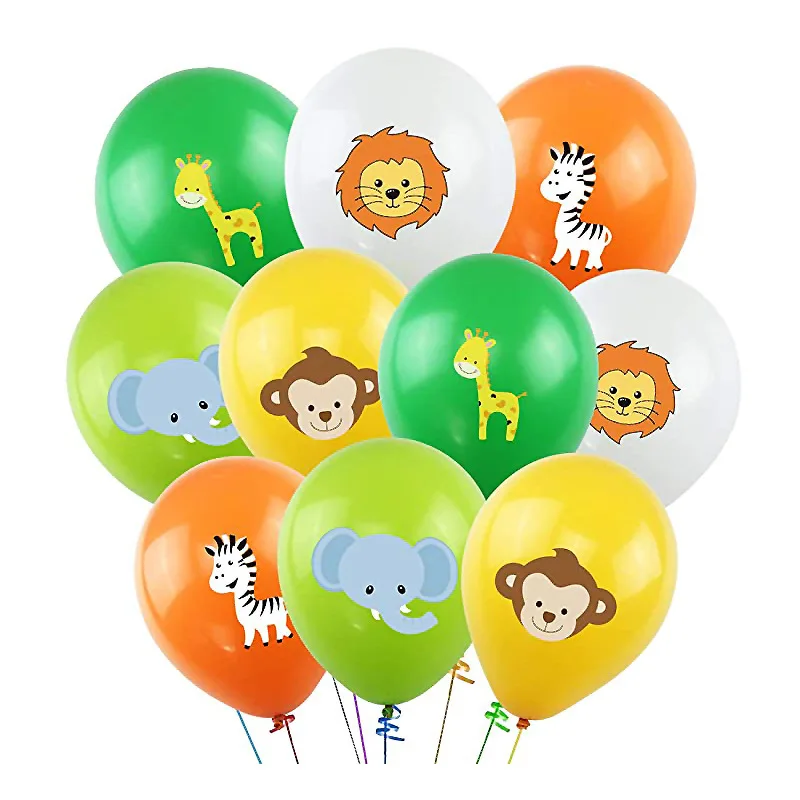 

Jungle Animal Latex Balloon Happy Birthday Party Decor for Kids Forest Theme Balon Jungle Safari Animal Ballon Lion