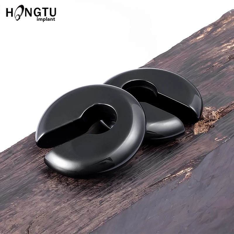 

1PCS Round Stone Hole Ear Weights Hanger Women Stone Ear Plugs Gauges Earrings Body Piercing Jewelry Men Flesh Tunnel Expander