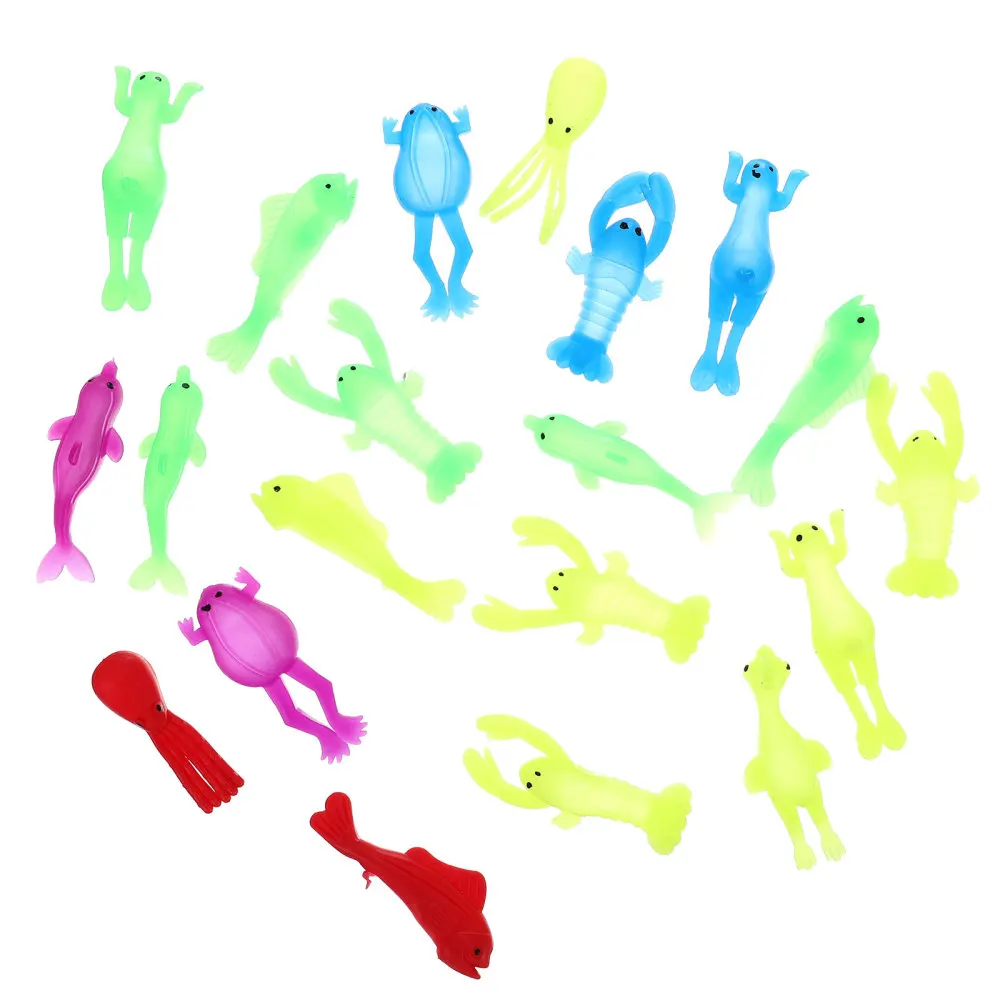 

20pcs Flying Finger Toys Marine Animals Stretchy Finger Toys Random Pattern