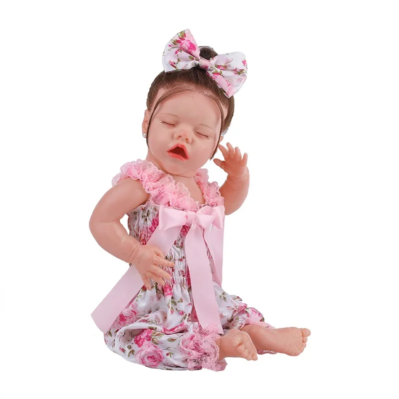 

17 Inch Full Body Soft Silicone Reborn Baby Doll Twin A Sleeping Baby Reborn Girl Bath Toy Christmas Gift Newborn Baby