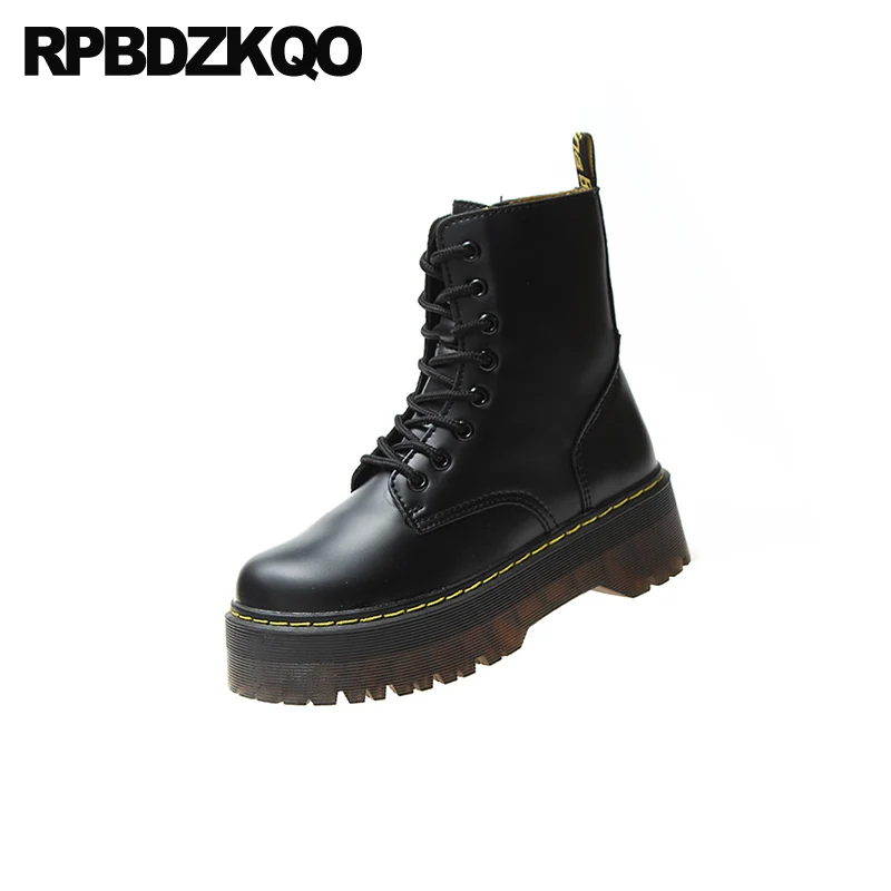 Женские Водонепроницаемые ботильоны на платформе черные или красные ботинки с