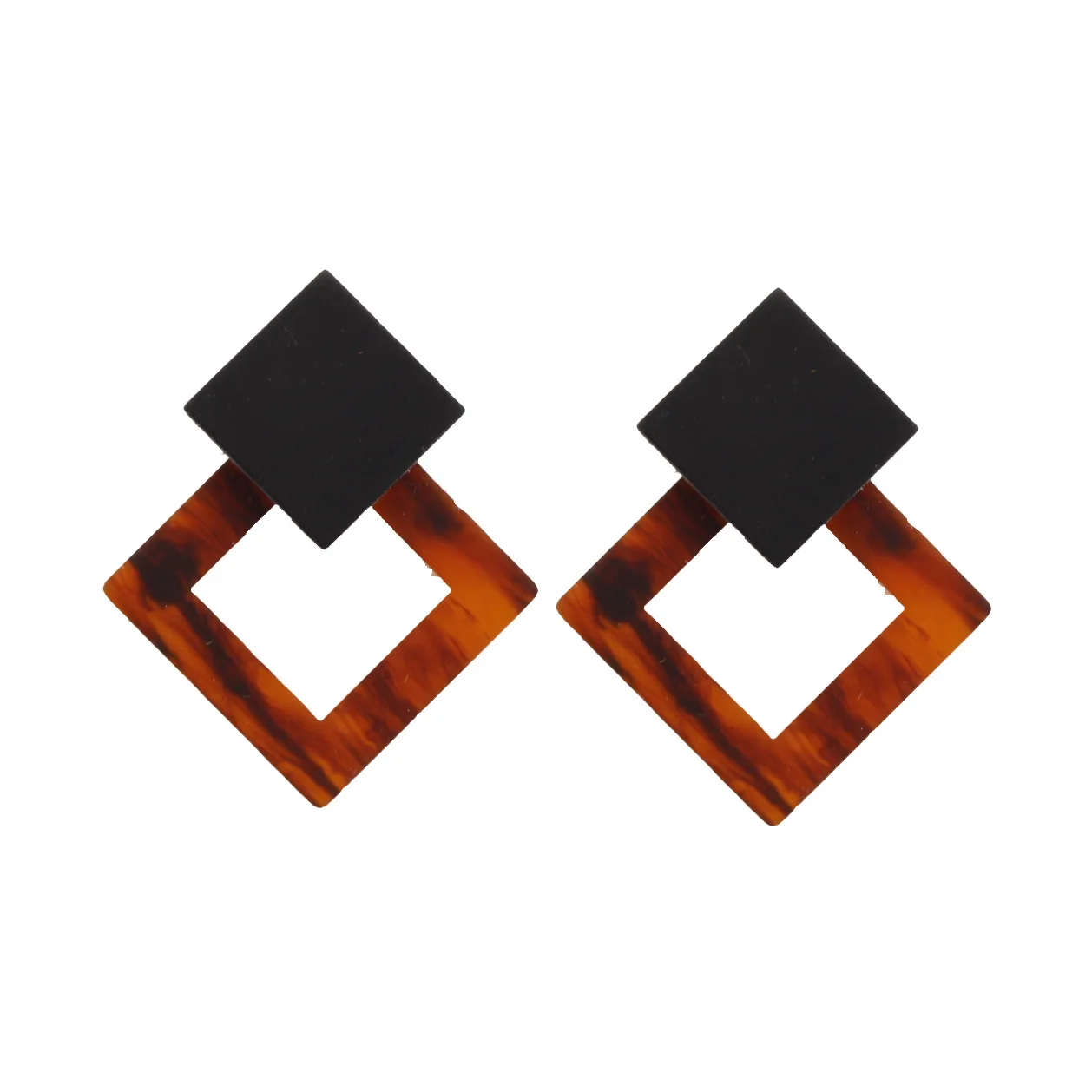 

Korean fashion style popular jewelry Creative style personality simple geometric acetate plate earrings