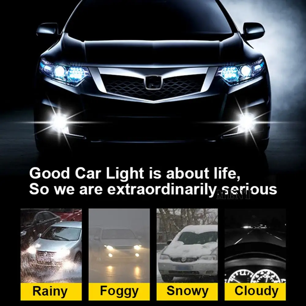 Противотуманный светильник Vehemo светодиодный для мотоцикла H7 H4 P15D 6000k 12 дюймов 8 Вт