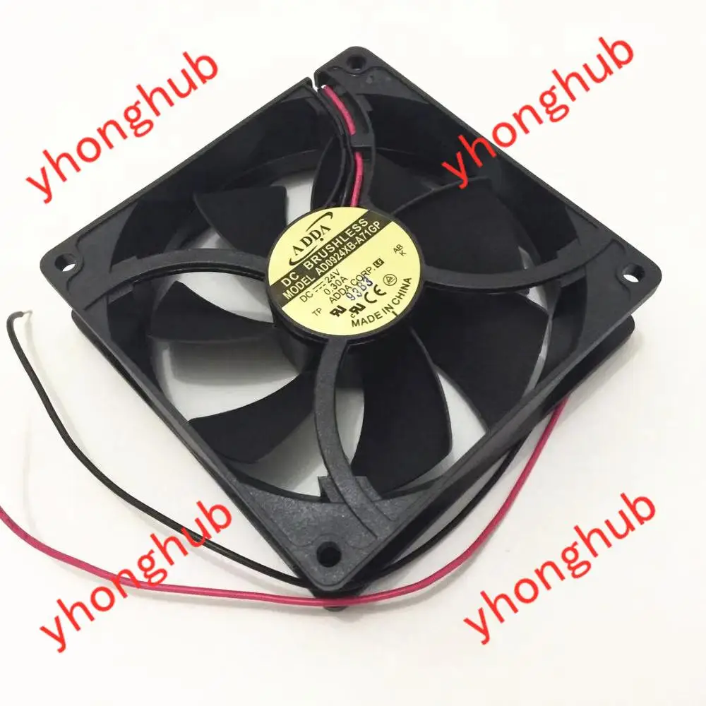 ADDA AD0924XB A71GP DC 24V 0.30A защитного стекла 92x92x25 мм 2 провод Сервер вентилятор