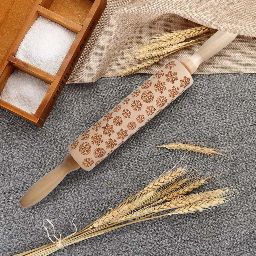 35 см Рождественская Скалка rouleau a patisserie walek do ciasta patisserie outils аксессуары douille patisserie Xmas@ 5