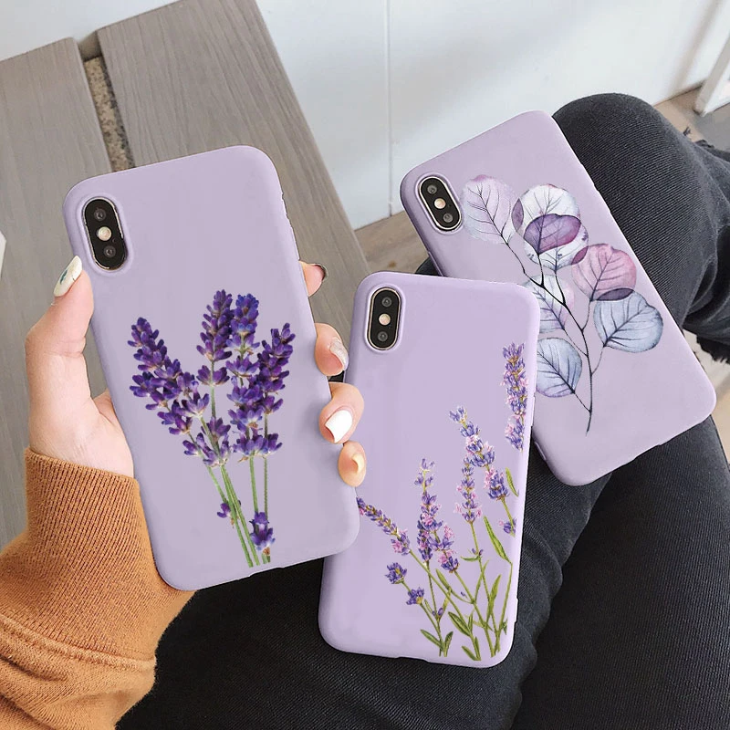 Чехол с цветами лаванды для Samsung Galaxy S20 FE S21 S10 S9 Plus S10e A32 A31 A30 A52 A51 A50 A40 A72 A71 A70 A10 A12