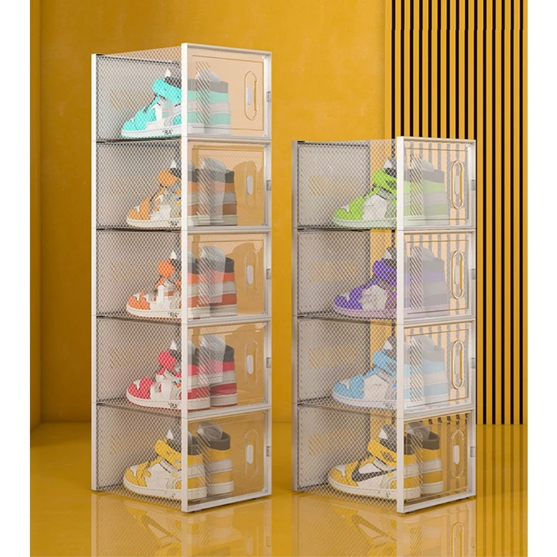 

2pcs Shoe Boxes Clear Plastic Stackable Shoe Box Storage Containers Thickened Organizer Case for Organizing Sneaker Boot Space