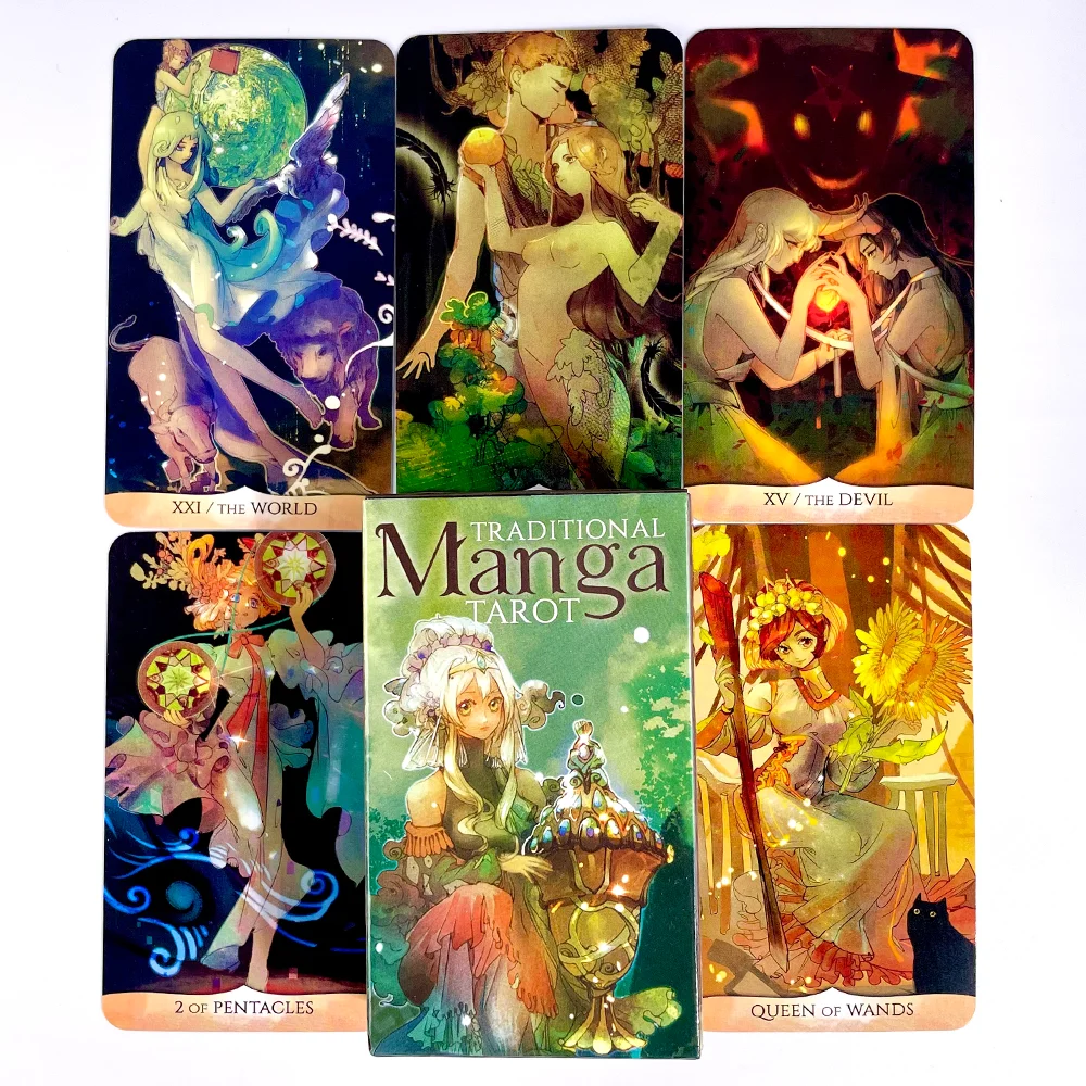 

Традиционный Таро-манга, животное, естественный художественный Таро-Таро ведьмы, Таро-гадания, ведьма-мастерство, карты для настольных игр ...