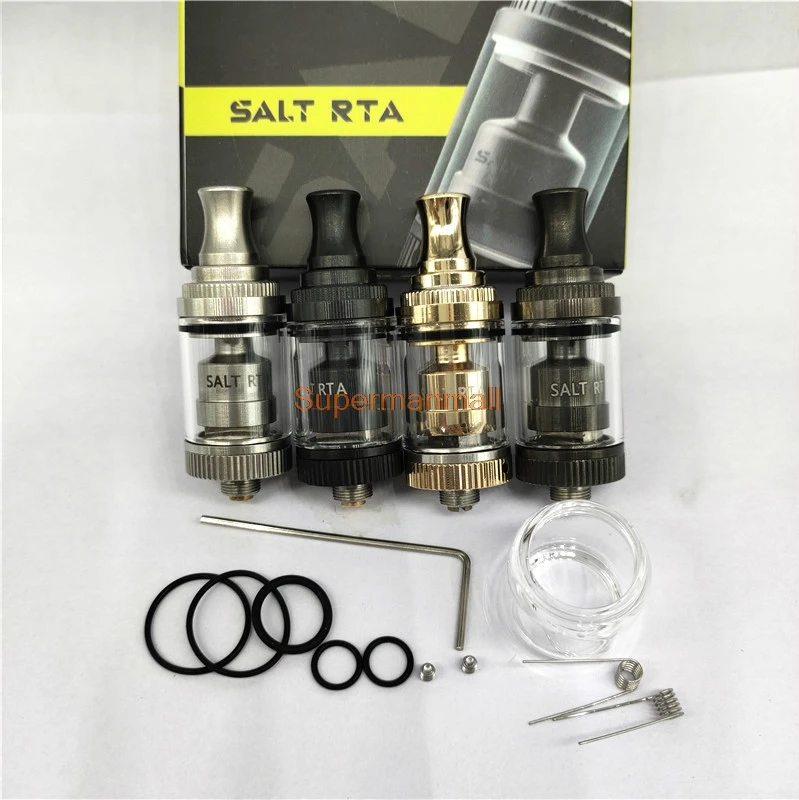 

Vape SALT RTA 18mm Diameter Single Coil Atomizer Tank 2ml/3.5ml Adjustable Airflow Bubble Glass Tube with 2 Posts Deck Vaporizer