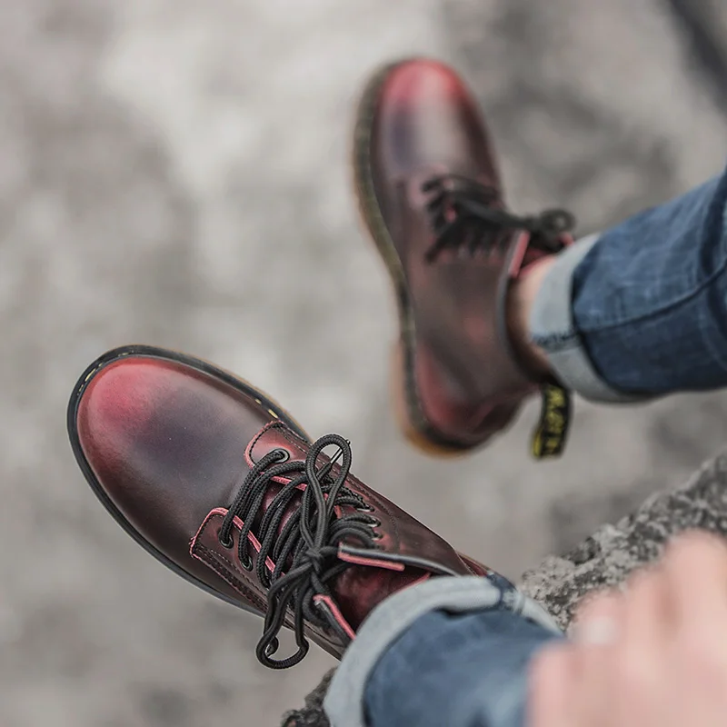 

casual2020 hot leather Sneaker work sneaker sneakers safety running men's shoe fashion wear ankle for top tenis sports sport