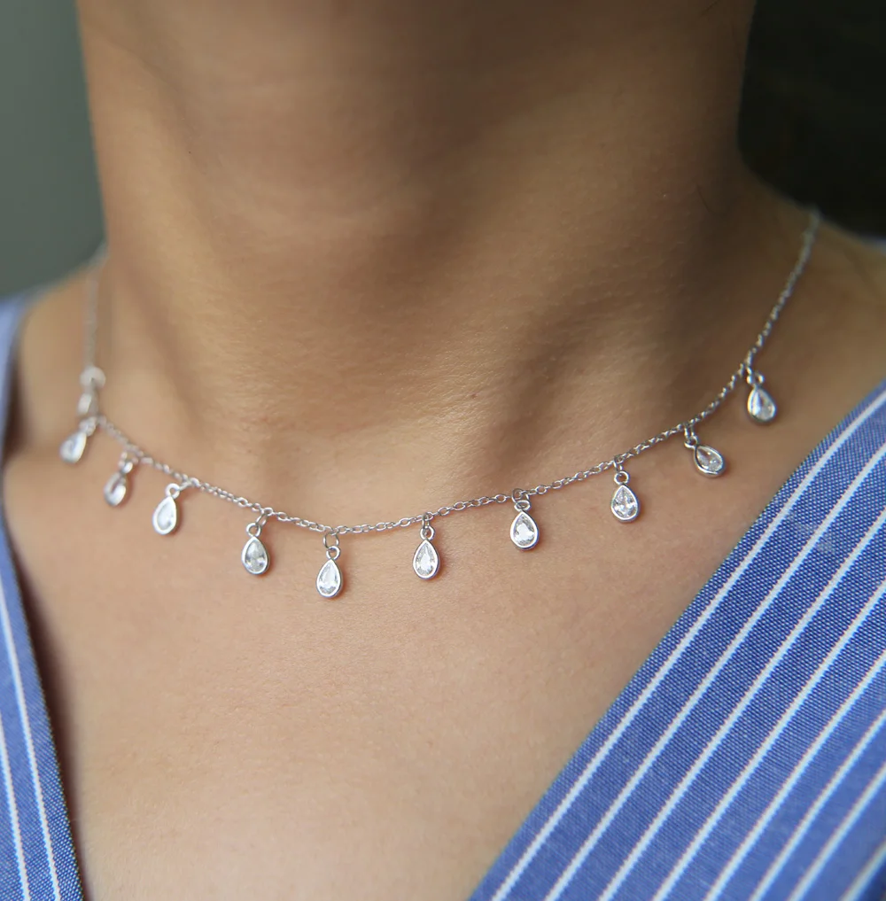 Классический 2017 цепочка для зимнего свитера AAA + sparking слеза Падение Кубического