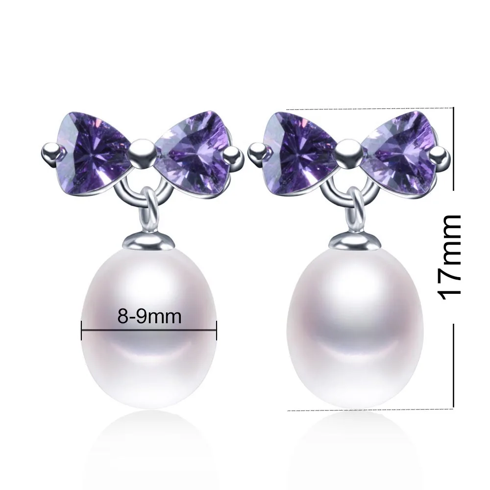Женские блестящие серьги с натуральным пресноводным жемчугом 5