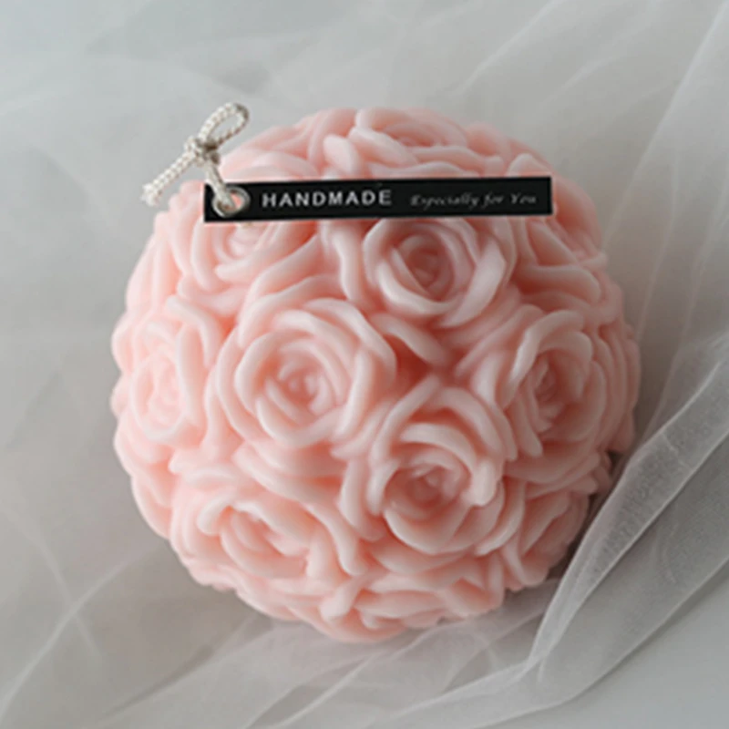 

Rose flower ball candle silicone mold