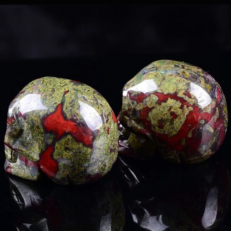 Кровь дракона камень реики с украшением в виде кристаллов Исцеление Черепа Яркие