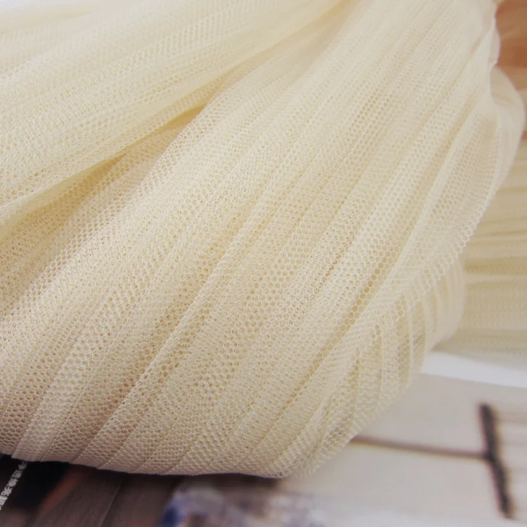 5 метров сделай сам абрикосовая плиссированная одежда кружевная ткань сетка с