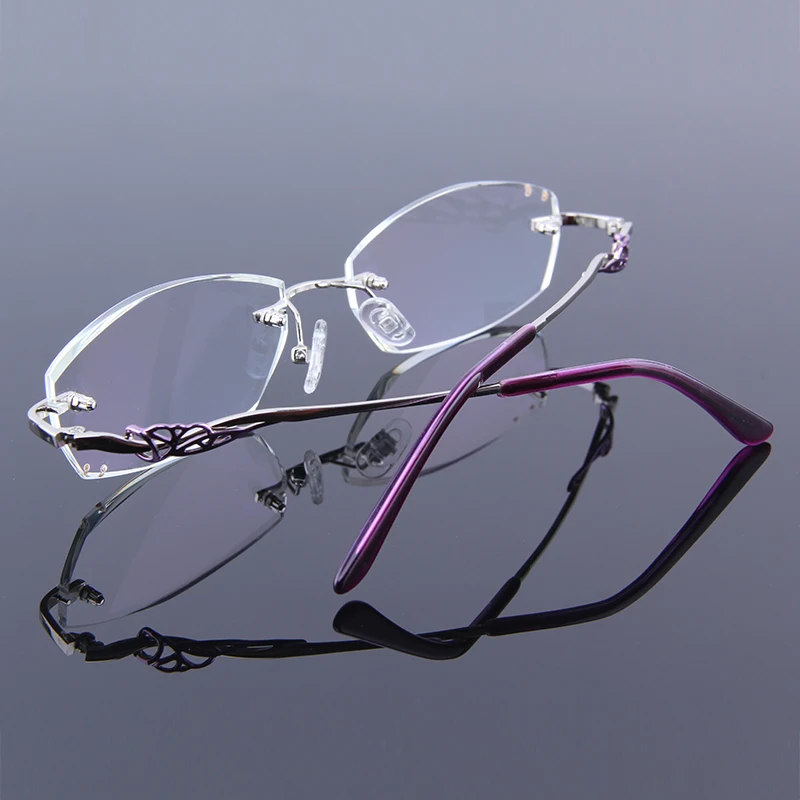 Luxury Rimless Women Prescription Eye Glasses Myopia Clear Lenses Ladies Hyperopia Eyewear Photochromic Progressive 028 |