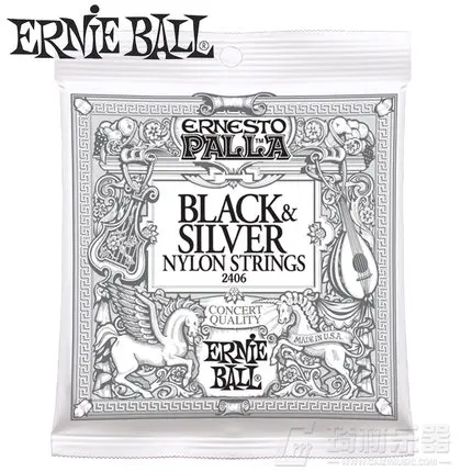 

Ernie Ball 2406 2409 Ernesto Palla Black & Silver Nylon Classical Guitar Strings 28-42