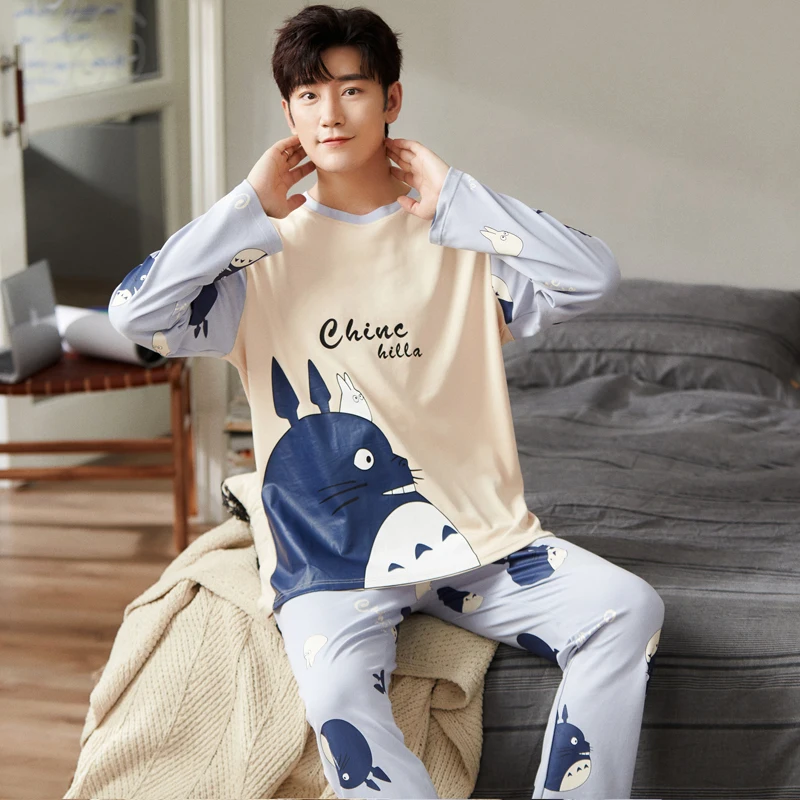 Новинка 100% осенне-зимние пижамные комплекты из 2021 хлопка с милым мультяшным