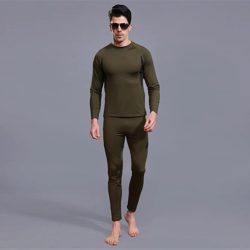 Winter Clothes Men Thermal underpants leggings Fleece long johns Set Warm Sweat Suit Tactical underwear MMA rashgard Male 4XL