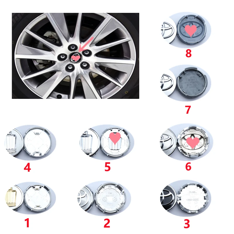 

4pcs/set 62mm Car Wheel Center Caps Hub Covers Emblem for Toyota COROLLA RAV4 Car Accessories