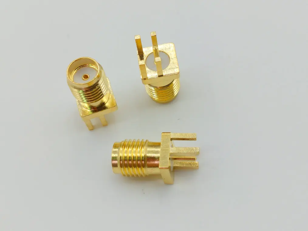 200 шт. золотистый гнездовой разъем SMA для пайки зажим печатной платы 1 6 мм кромное