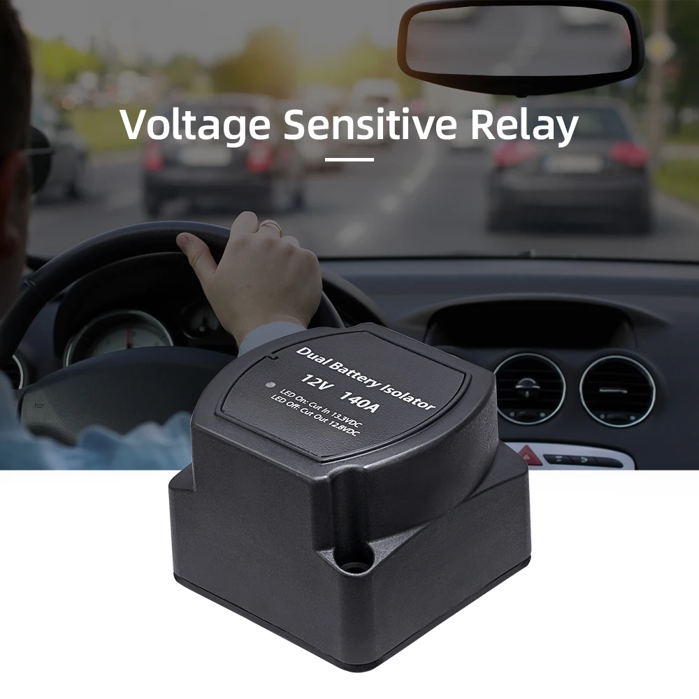 KEMIMOTO 12V 140A Voltage Sensitive Relay VSR for Camper Car Smart Battery Isolator Split Charge Bank Auto Automatic Parts